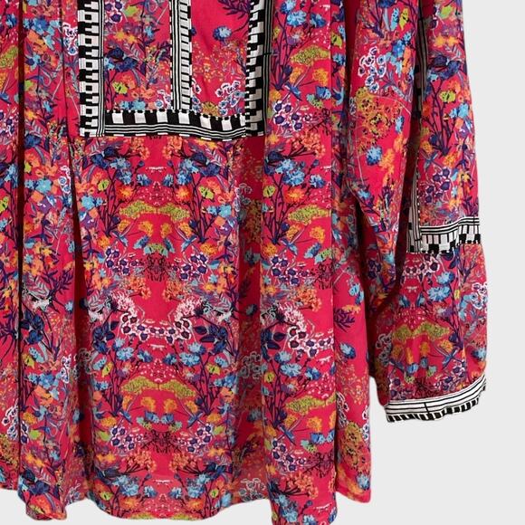 Nicole by Nicole Miller Pink Floral Boho Blouse 18 - Picture 6 of 9